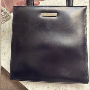 GUCCI Hand Bag Leather Black Auth 68145
